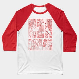 New Delhi, India City Map Typography - Oriental Baseball T-Shirt